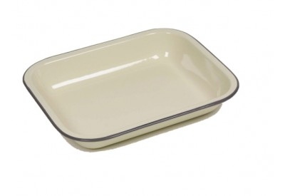 Falcon Housewares Enamel Bake Pan County Cream Range (H 4.5cm x W 29cm x D 23.3cm)	